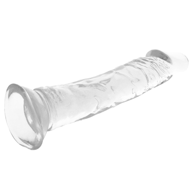 Dildo trasparente realistico con base ventosa e design flessibile